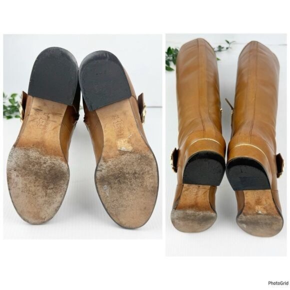 Tory Burch Sofia Riding Boot Hi Veg in Festival Brown Size 7 - Picture 6 of 10